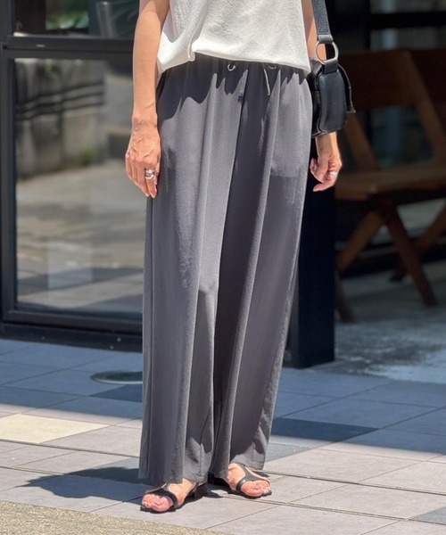 BEARDSLEY パンツ ストレッチジョーゼットパンツ レディース