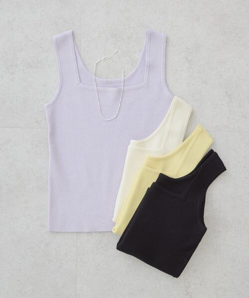 AMERICAN HOLIC タンクトップ ノースリーブ 総針スクエアタンクトップ レディース - 画像 (9)