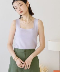 AMERICAN HOLIC タンクトップ ノースリーブ 総針スクエアタンクトップ レディース