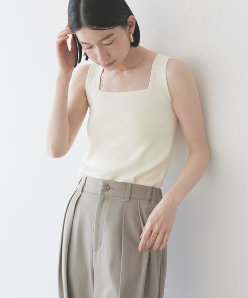 AMERICAN HOLIC タンクトップ ノースリーブ 総針スクエアタンクトップ レディース - 画像 (2)