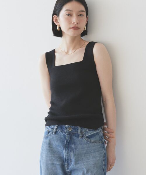AMERICAN HOLIC タンクトップ ノースリーブ 総針スクエアタンクトップ レディース - 画像 (3)