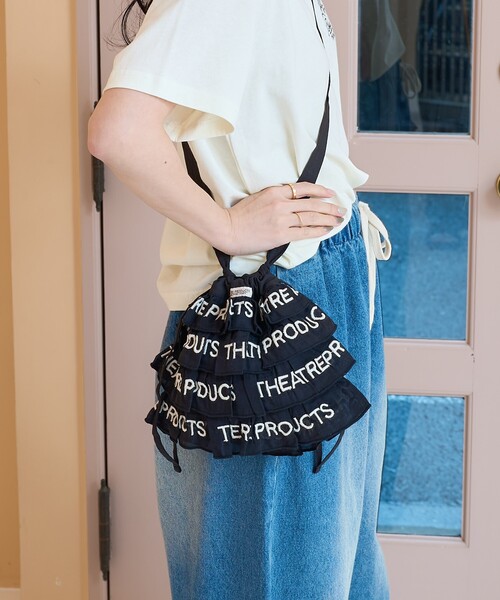 FREAK'S STORE ショルダーバッグ バッグ THEATRE PRODUCTS × STORE/シアタープロダクツ 別注 ロゴ刺繍 フリルティアードショル