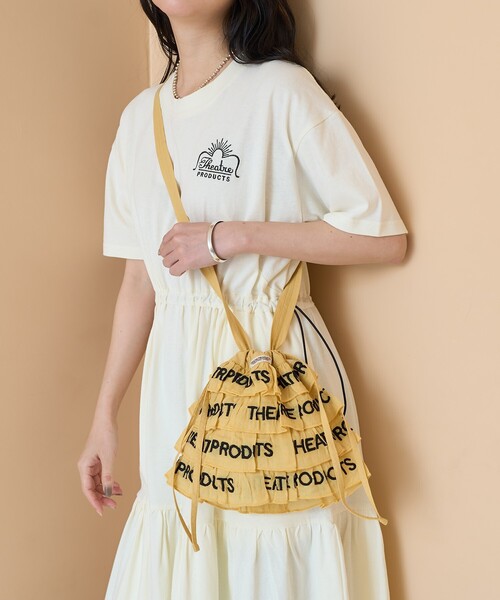 FREAK'S STORE ショルダーバッグ バッグ THEATRE PRODUCTS × STORE/シアタープロダクツ 別注 ロゴ刺繍 フリルティアードショル - 画像 (6)