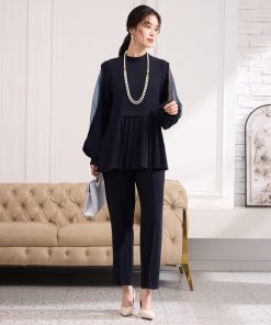 DRESS+ パンツドレス プリーツ切り替え セットアップ