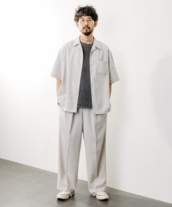FREAK'S STORE シャツ FREAK’S STORE/フリークスストア Reflax 機能性素材 リラックスフィット ストライプ オープンカラーシャツ ショートスリーブ