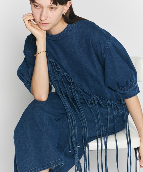 PERNA オールインワン ハーフスリーブデニムオールインワン レディース - 画像 (4)