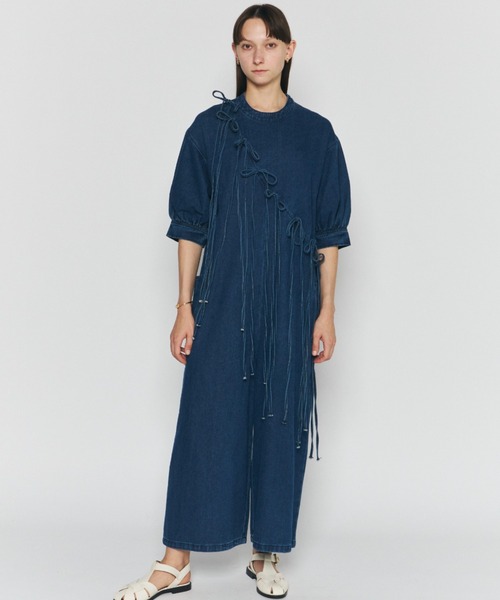 PERNA オールインワン ハーフスリーブデニムオールインワン レディース - 画像 (5)