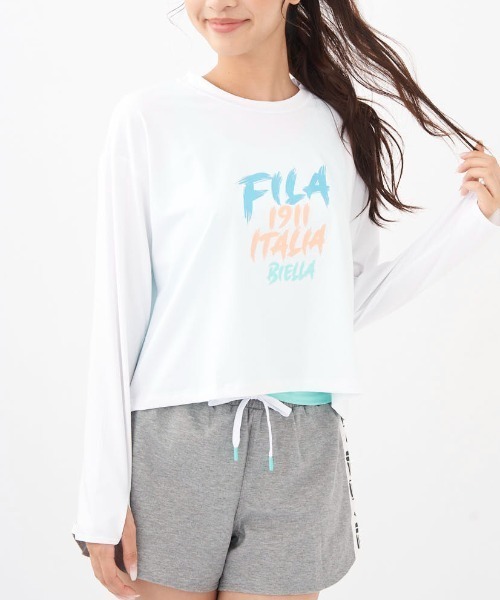 FILA ラッシュガード 「FILA:フィラ」レディースTシャツ+タンキニ4点セット水着/水陸両用UVカットラッシュガード・バギーショーツ付きタンキニ(水着) - 画像 (2)