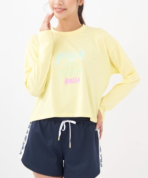 FILA ラッシュガード 「FILA:フィラ」レディースTシャツ+タンキニ4点セット水着/水陸両用UVカットラッシュガード・バギーショーツ付きタンキニ(水着) - 画像 (4)