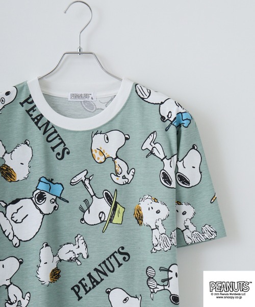 PEANUTS tシャツ プリント天竺半袖Tシャツ メンズ レディース - 画像 (4)
