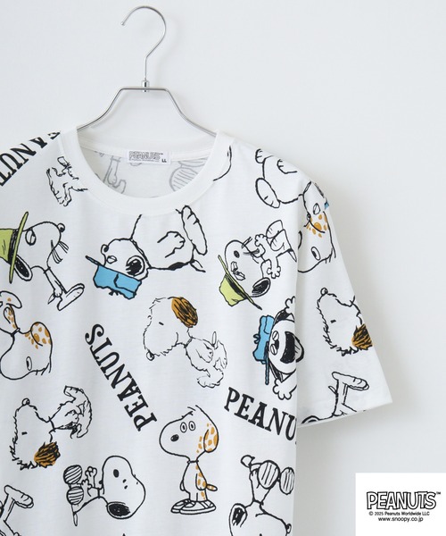 PEANUTS tシャツ プリント天竺半袖Tシャツ メンズ レディース - 画像 (2)