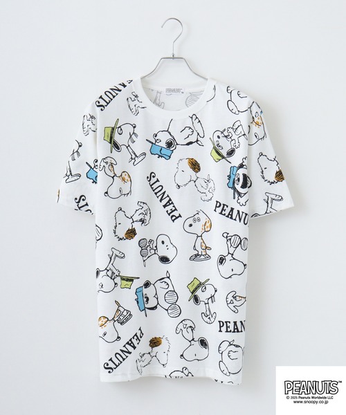 PEANUTS tシャツ プリント天竺半袖Tシャツ メンズ レディース - 画像 (5)