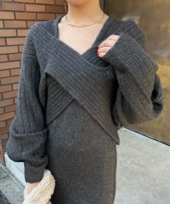 Bonjour Sagan 「Bonjour Sagan」 ノースリーブワンピース FREE チャコールグレー レディース