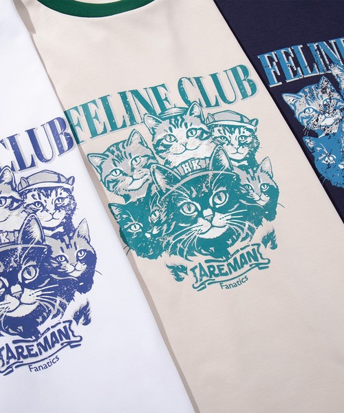 tシャツ HOOK -original- ニャンコ船長ヴィンテージ風プリントリンガーTEE メンズ レディース - 画像 (8)