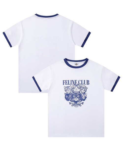 tシャツ HOOK -original- ニャンコ船長ヴィンテージ風プリントリンガーTEE メンズ レディース - 画像 (7)