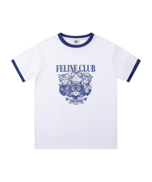 tシャツ HOOK -original- ニャンコ船長ヴィンテージ風プリントリンガーTEE メンズ レディース - 画像 (9)