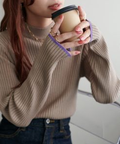 Discoat 「DISCOAT」 長袖ニット MEDIUM モカ レディース