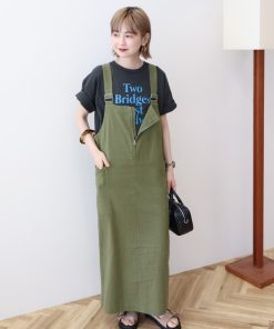 AMERICAN HOLIC ジャンパースカート 「WEB限定」リネンブレンドIラインジャンパースカート