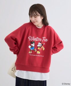 Disney 「Disney」 スウェットカットソー FREE レッド レディース