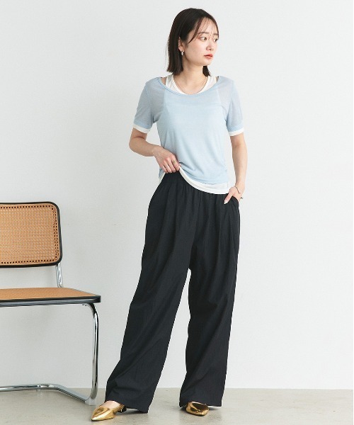 ad thie パンツ ワッシャーリラックス イージーパンツ レディース - 画像 (5)