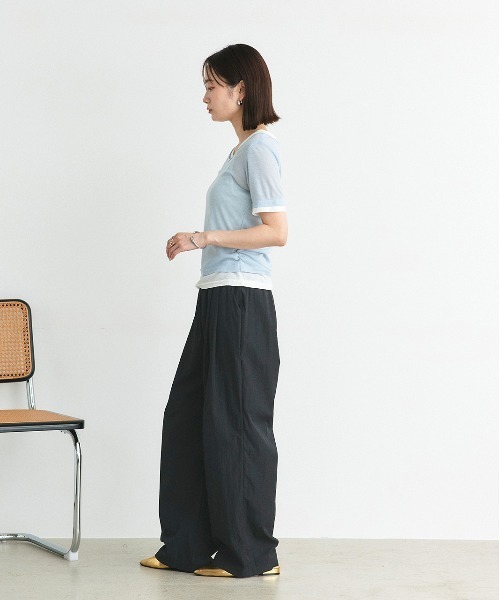 ad thie パンツ ワッシャーリラックス イージーパンツ レディース - 画像 (6)