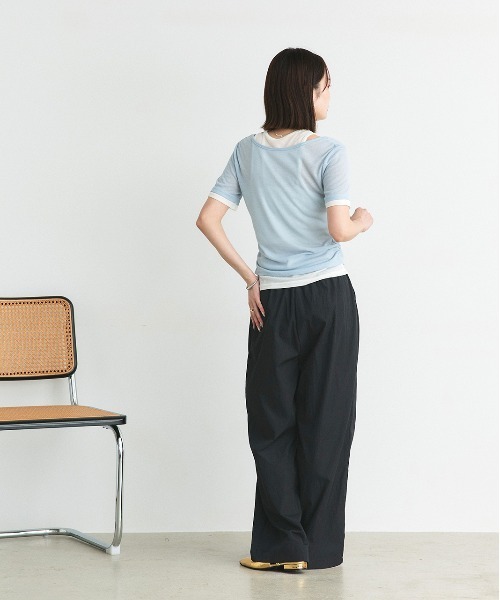 ad thie パンツ ワッシャーリラックス イージーパンツ レディース - 画像 (7)