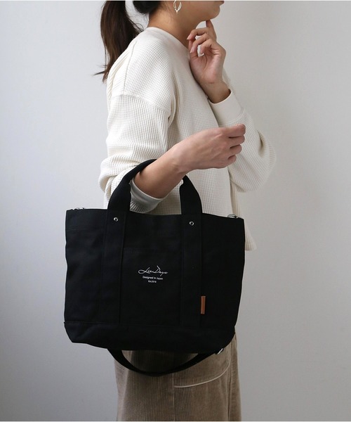 LIZDAYS トートバッグ 仕切り付き 2WAY キャンバストートバッグ レディース - 画像 (8)