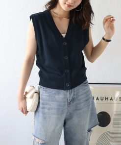 Bonjour Sagan 「Bonjour Sagan」 「ANDSEARCH」ニットベスト FREE ダークネイビー レディース