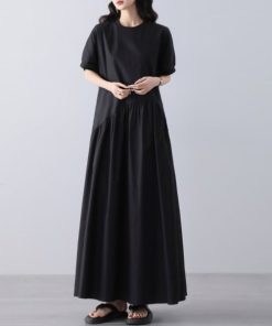 ワンピース Aラインシンプルロングワンピース