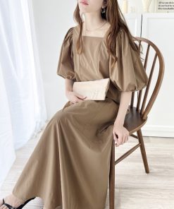 classicalelf 「classicalelf」 半袖ワンピース SMALL モカ レディース