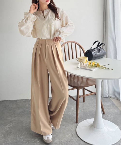 classicalelf ブラウス シャツ ”迎え秋ブラウス”にこれ一択。袖ぽわん、胸元ひとくせが大人かわいい♪コード刺繍キャンディスリーブシャツ(長袖) レディース - 画像 (9)