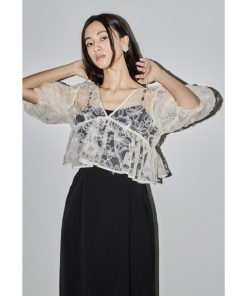 niana ドレス フラッフィーフラワーセットドレス 2点セット ブラウス キャミワンピース パーティードレス オケージョンドレス 結婚式 二次会 同窓会 成人式