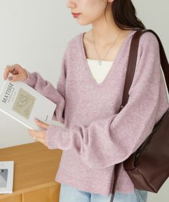 Discoat 「DISCOAT」 Vネックニット FREE ピンク レディース