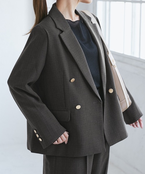 ROPE' PICNIC ジャケット テーラードジャケット 「低身長・小柄さんサイズ」レディハンサムシリーズ ウールライク金ボタンジャケット(半裏地) レディース - 画像 (2)