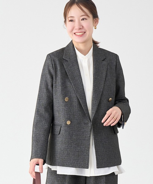 ROPE' PICNIC ジャケット テーラードジャケット 「低身長・小柄さんサイズ」レディハンサムシリーズ ウールライク金ボタンジャケット(半裏地) レディース - 画像 (4)