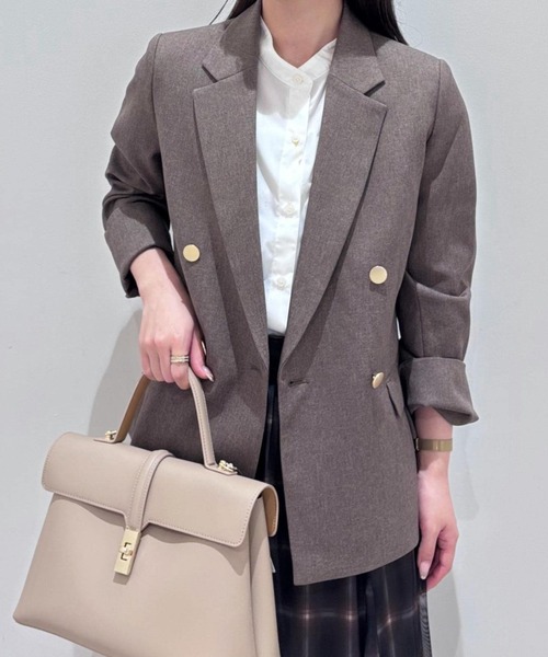 ROPE' PICNIC ジャケット テーラードジャケット 「低身長・小柄さんサイズ」レディハンサムシリーズ ウールライク金ボタンジャケット(半裏地) レディース - 画像 (5)