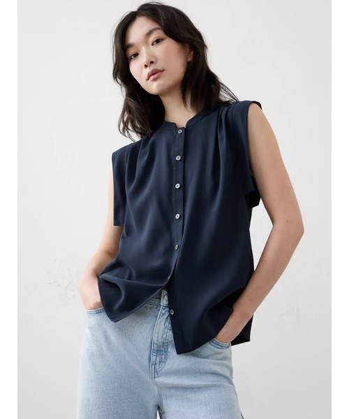 BANANA REPUBLIC ブラウス シャツ FACTORY STORE ツイル ボタントップス レディース - 画像 (3)