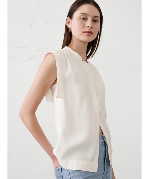 BANANA REPUBLIC ブラウス シャツ FACTORY STORE ツイル ボタントップス レディース - 画像 (2)