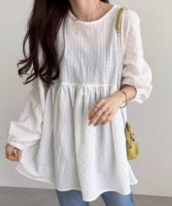 GeeRA 「GeeRA」 長袖チュニック MEDIUM オフホワイト レディース