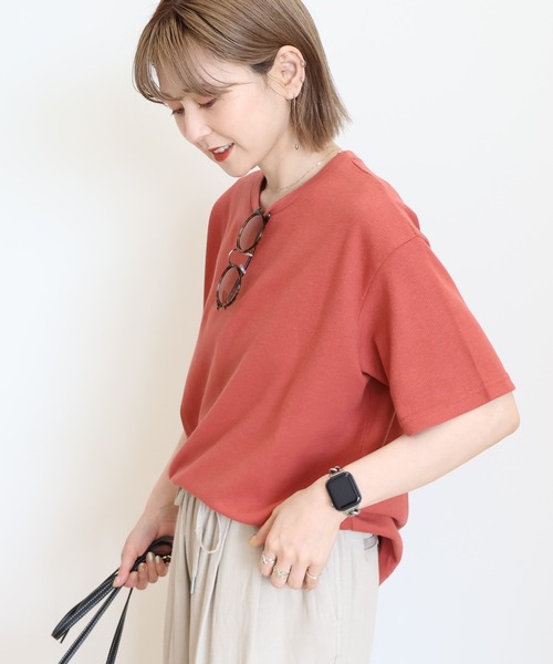 AMERICAN HOLIC tシャツ ワッフル半袖プルオーバー レディース