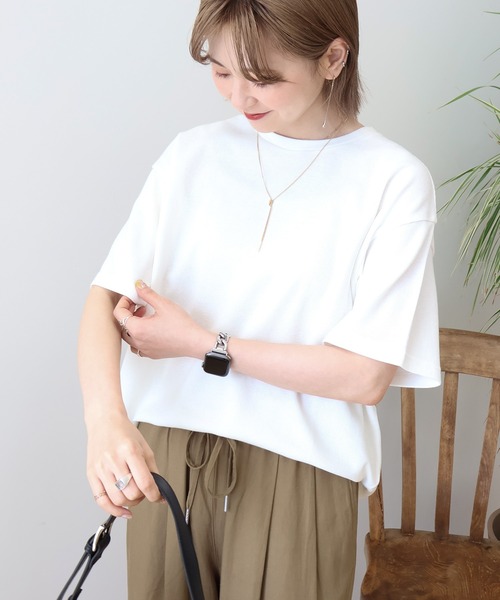 AMERICAN HOLIC tシャツ ワッフル半袖プルオーバー レディース - 画像 (2)