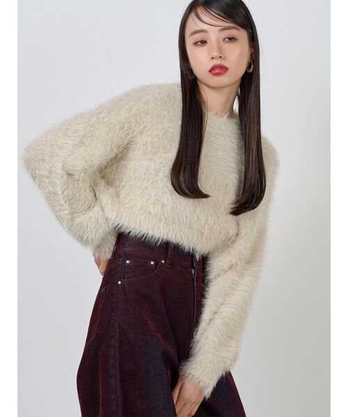 MURUA ニット セーター バイカラーMIXシャギーニット レディース - 画像 (2)