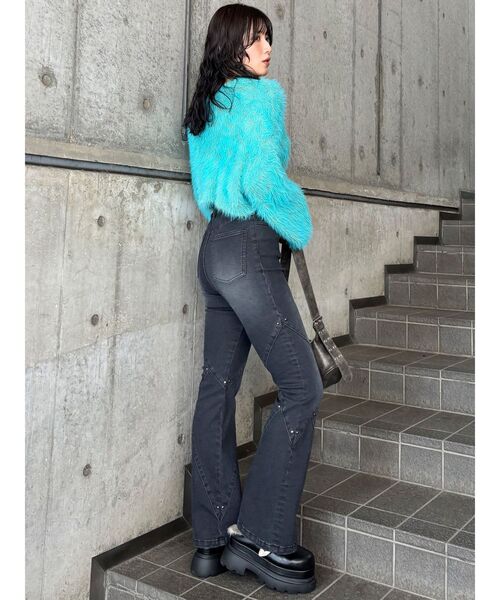 MURUA ニット セーター バイカラーMIXシャギーニット レディース - 画像 (8)