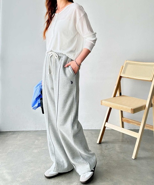 U.S. POLO ASSN. スウェットパンツ ジャージ GeeRA別注「U.S. ASSN.」裏起毛スウェットパンツ レディース - 画像 (8)