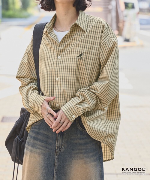 KANGOL シャツ KANGOL/カンゴール 別注 「抗菌 / 防臭 イージーケア」 ワンポイントロゴ刺繍 アソート レギュラーカラー長袖シャツ メンズ レ - 画像 (6)