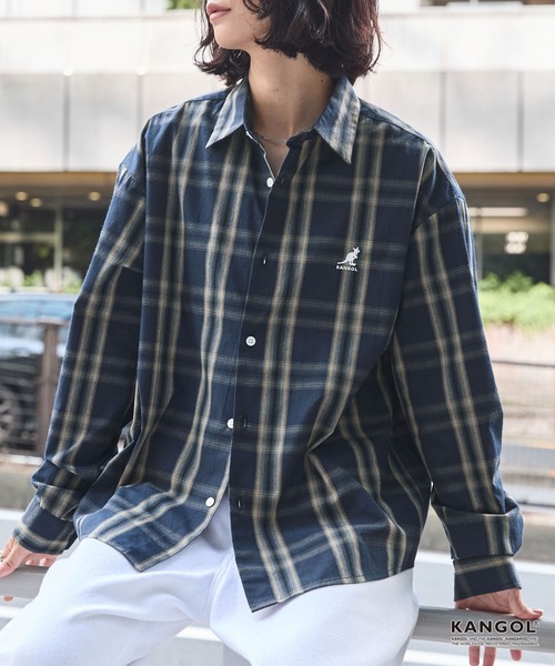 KANGOL シャツ KANGOL/カンゴール 別注 「抗菌 / 防臭 イージーケア」 ワンポイントロゴ刺繍 アソート レギュラーカラー長袖シャツ メンズ レ - 画像 (7)