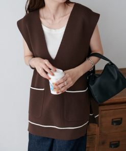 Discoat 「DISCOAT」 Vネックニット FREE ブラウン レディース