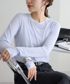 Discoat 「DISCOAT」 長袖カットソー FREE サックスブルー レディース