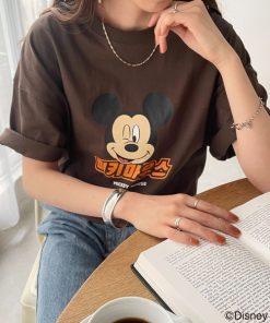 Disney 「Disney」 半袖Tシャツ FREE ブラウン レディース