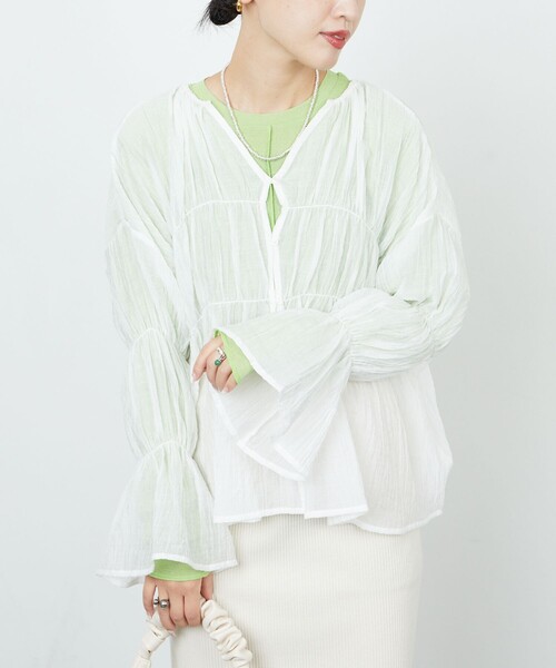 FREAK'S STORE 「FREAK'S STORE」 長袖ブラウス フリ- オフホワイト レディース - 画像 (2)